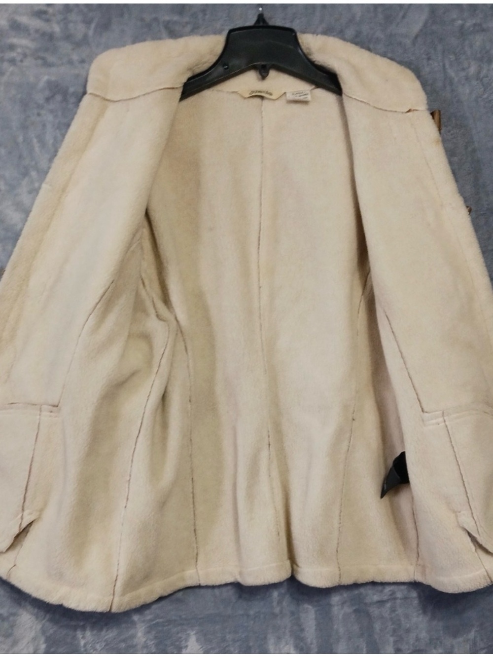Phoebe Friends St. John’s Bay Suede Embroidered Floral Vintage Toggle Coat - Picture 3 of 16